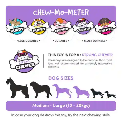 Barkbutler Chu The Bone Treat Dispensing Toy for Dogs (Small, Black)