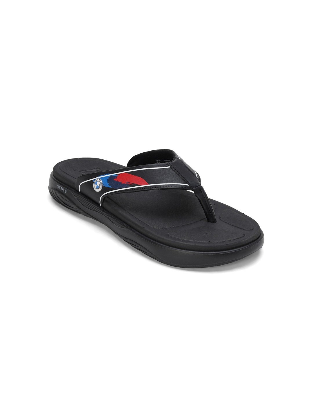 Men Bmw Mms Softride Seave In Black Flip Flops