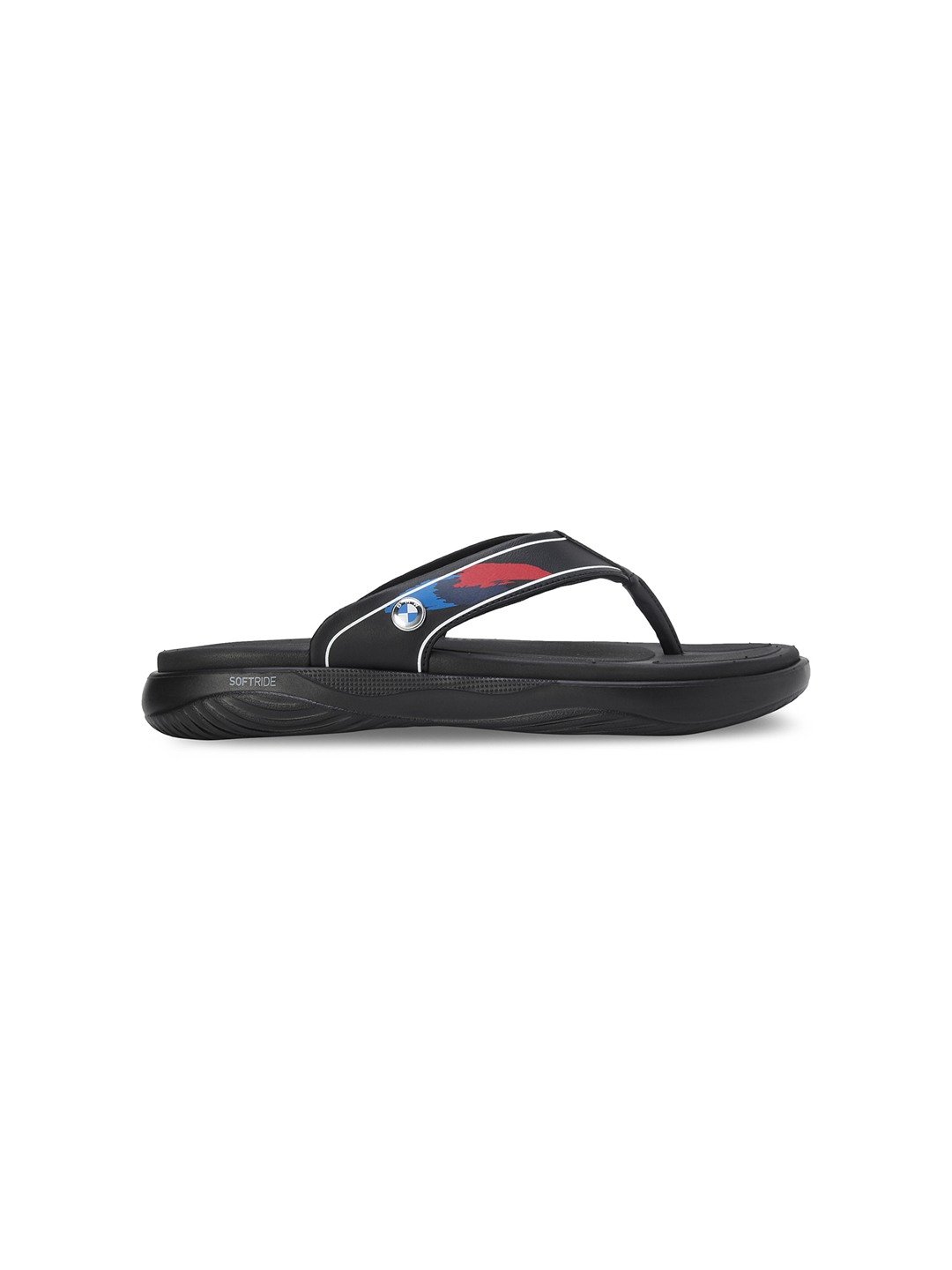 Men Bmw Mms Softride Seave In Black Flip Flops