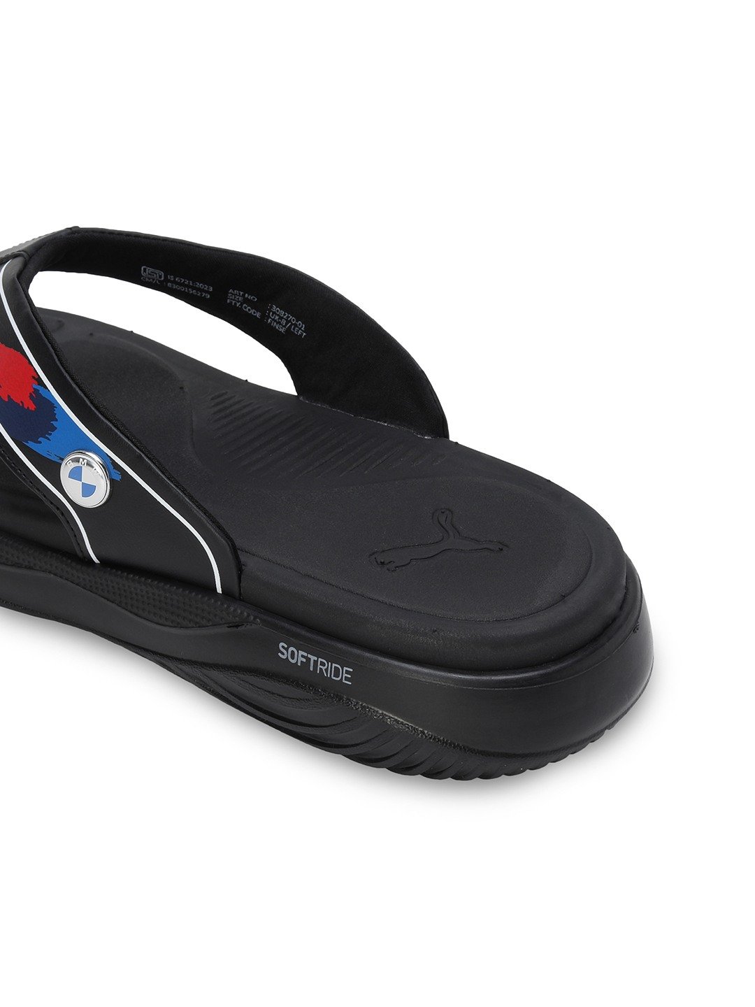 Men Bmw Mms Softride Seave In Black Flip Flops
