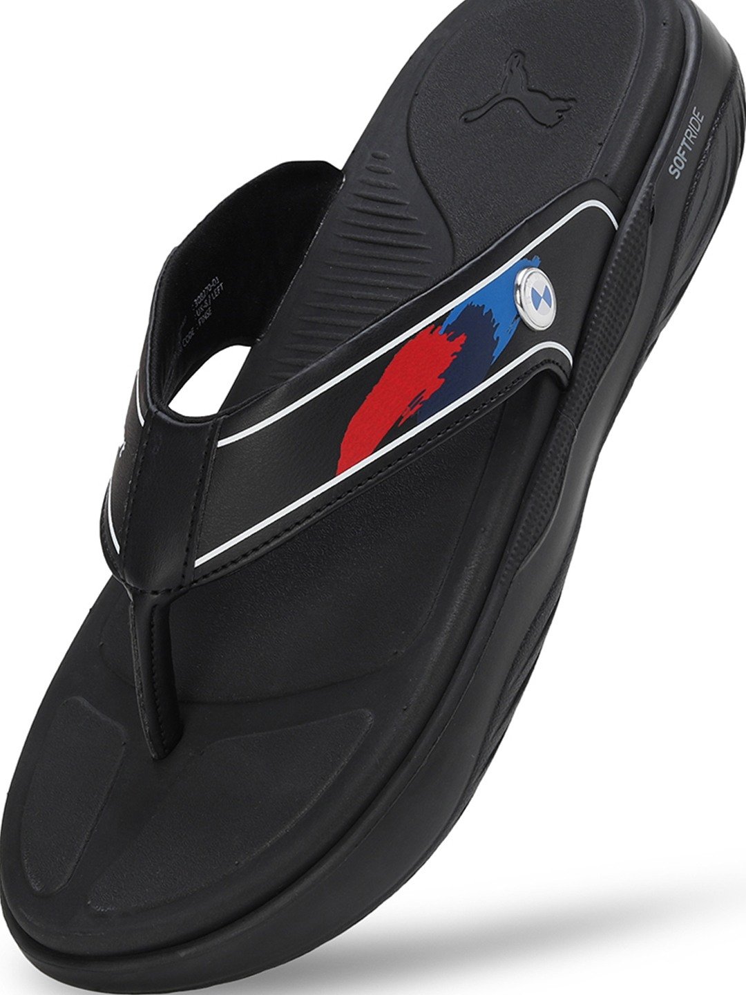 Men Bmw Mms Softride Seave In Black Flip Flops