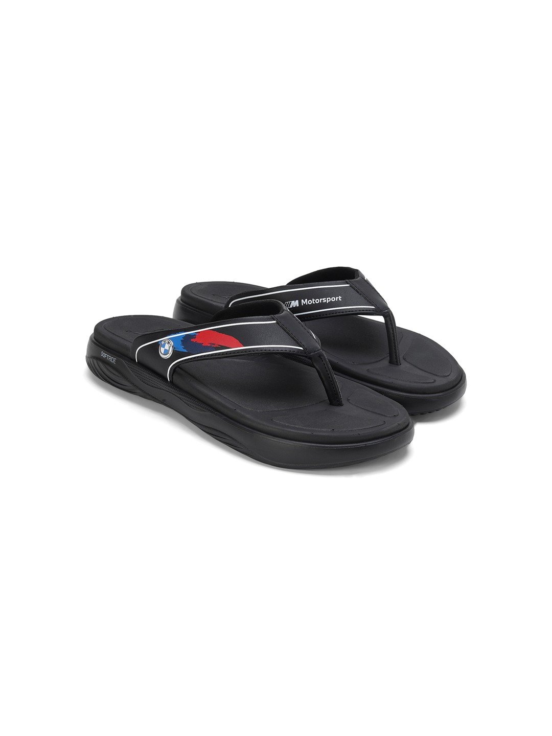 Men Bmw Mms Softride Seave In Black Flip Flops