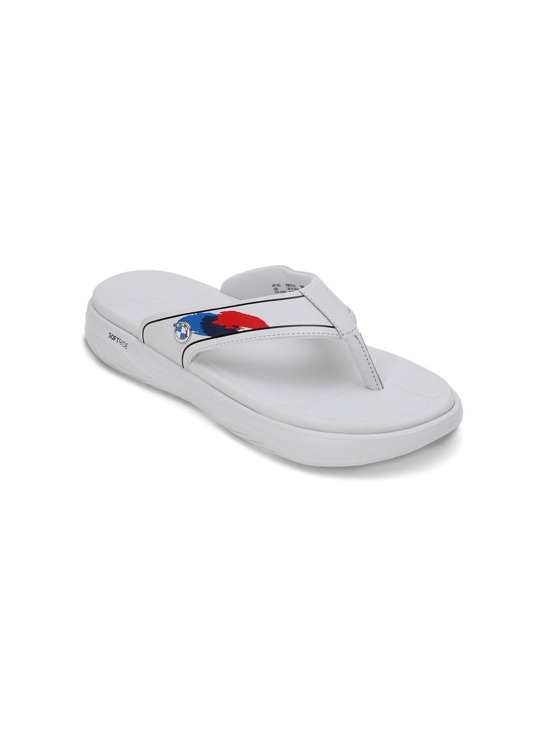 Men Bmw Mms Softride Seave In Silver-Black Flip Flops