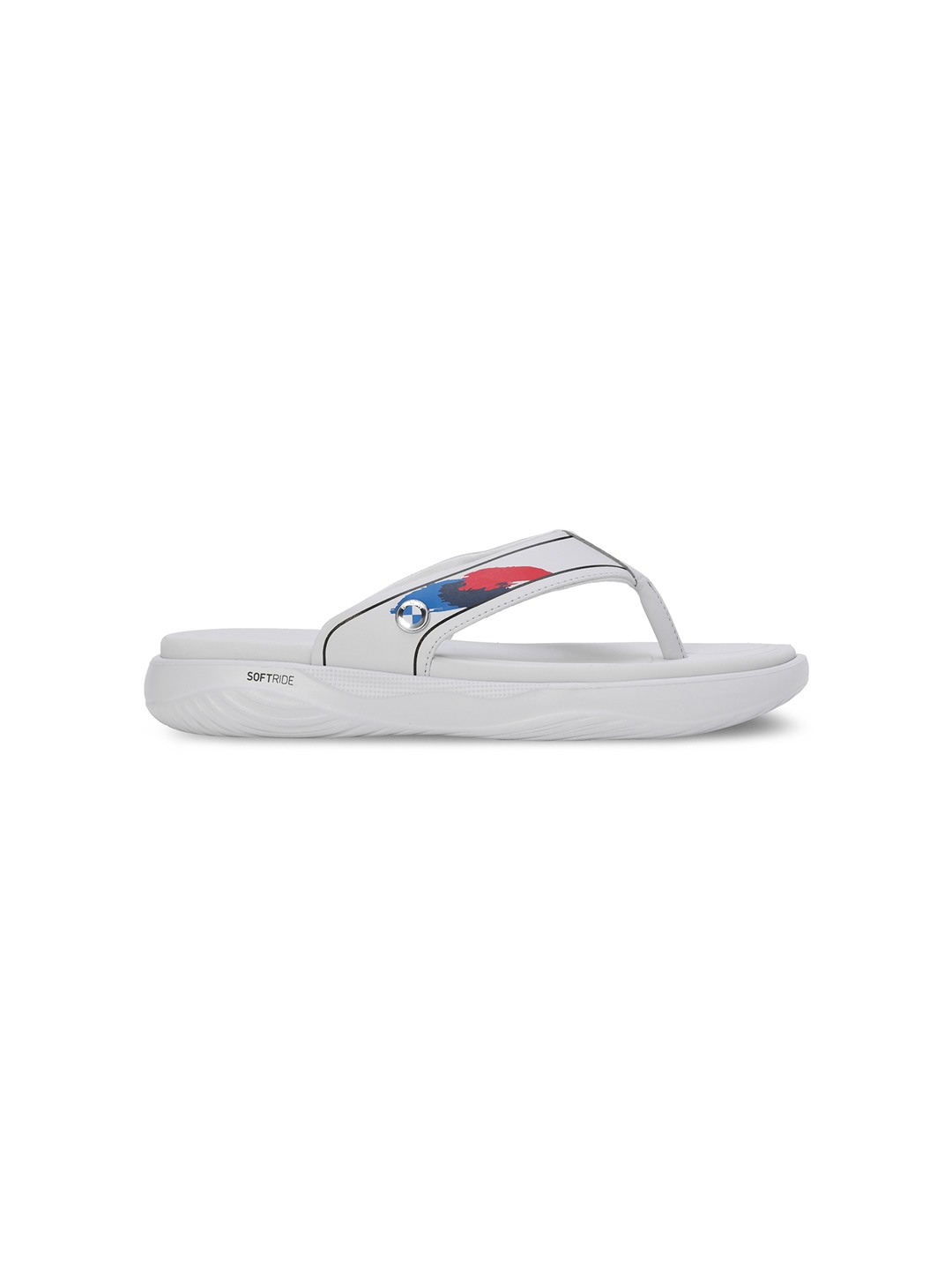 Men Bmw Mms Softride Seave In Silver-Black Flip Flops