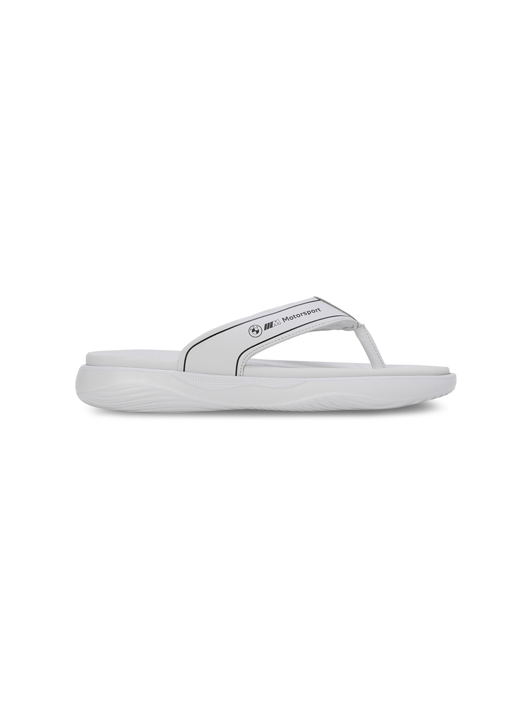 Men Bmw Mms Softride Seave In Silver-Black Flip Flops