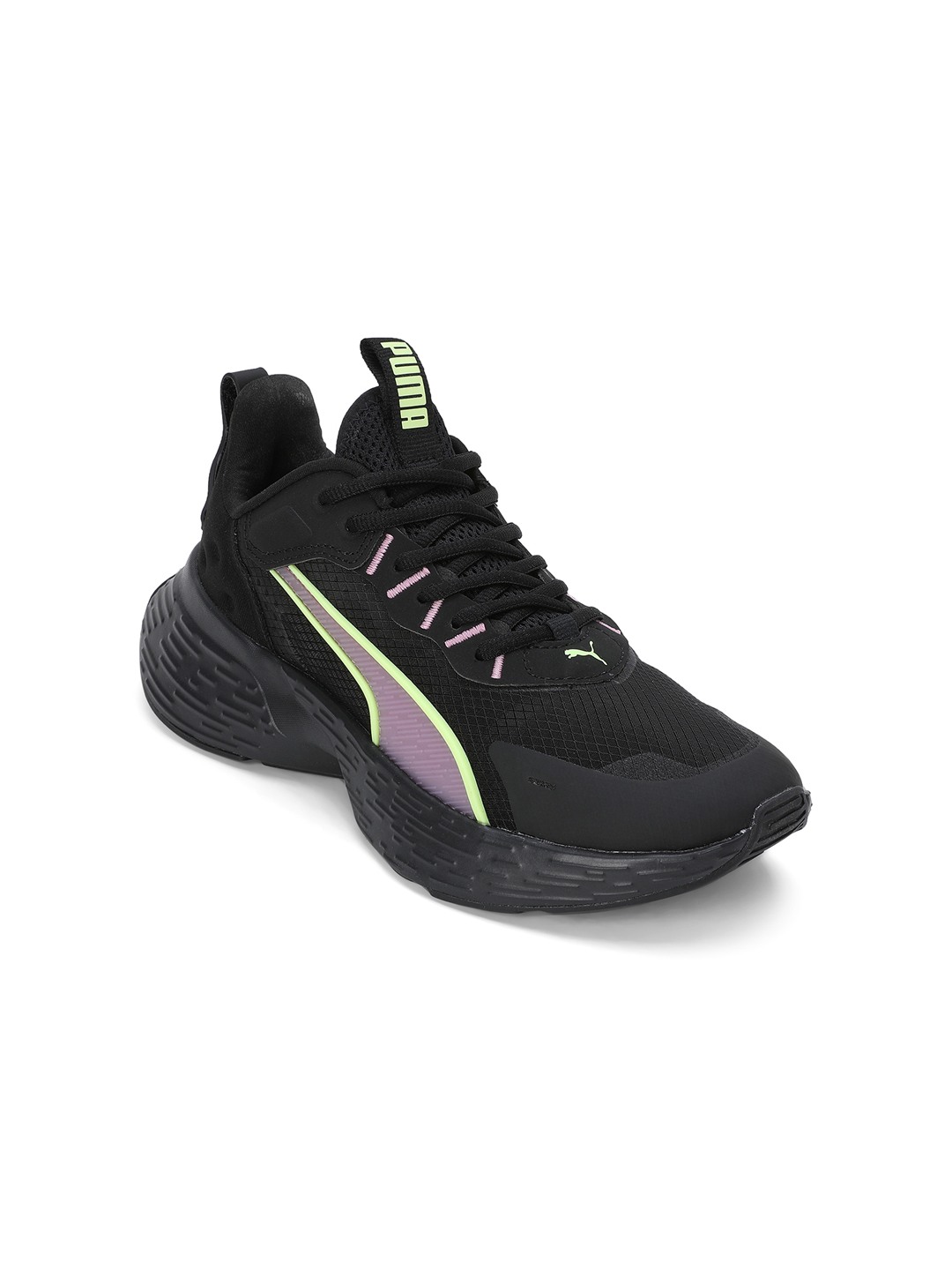 Women Softride Sway Black-Pink Running Shoes