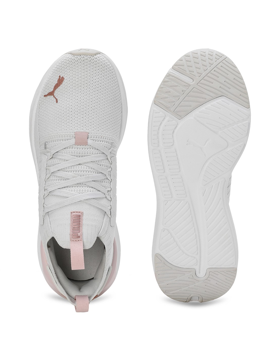 Women Softride Symmetry Fuzion White-Rosegold Running Shoes