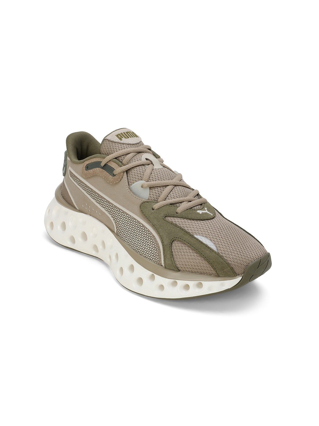 Men Softride Frequence Olive-Beige Running Shoes