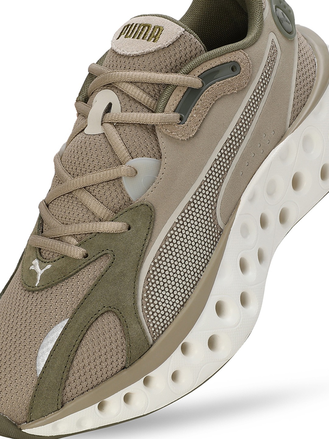 Men Softride Frequence Olive-Beige Running Shoes