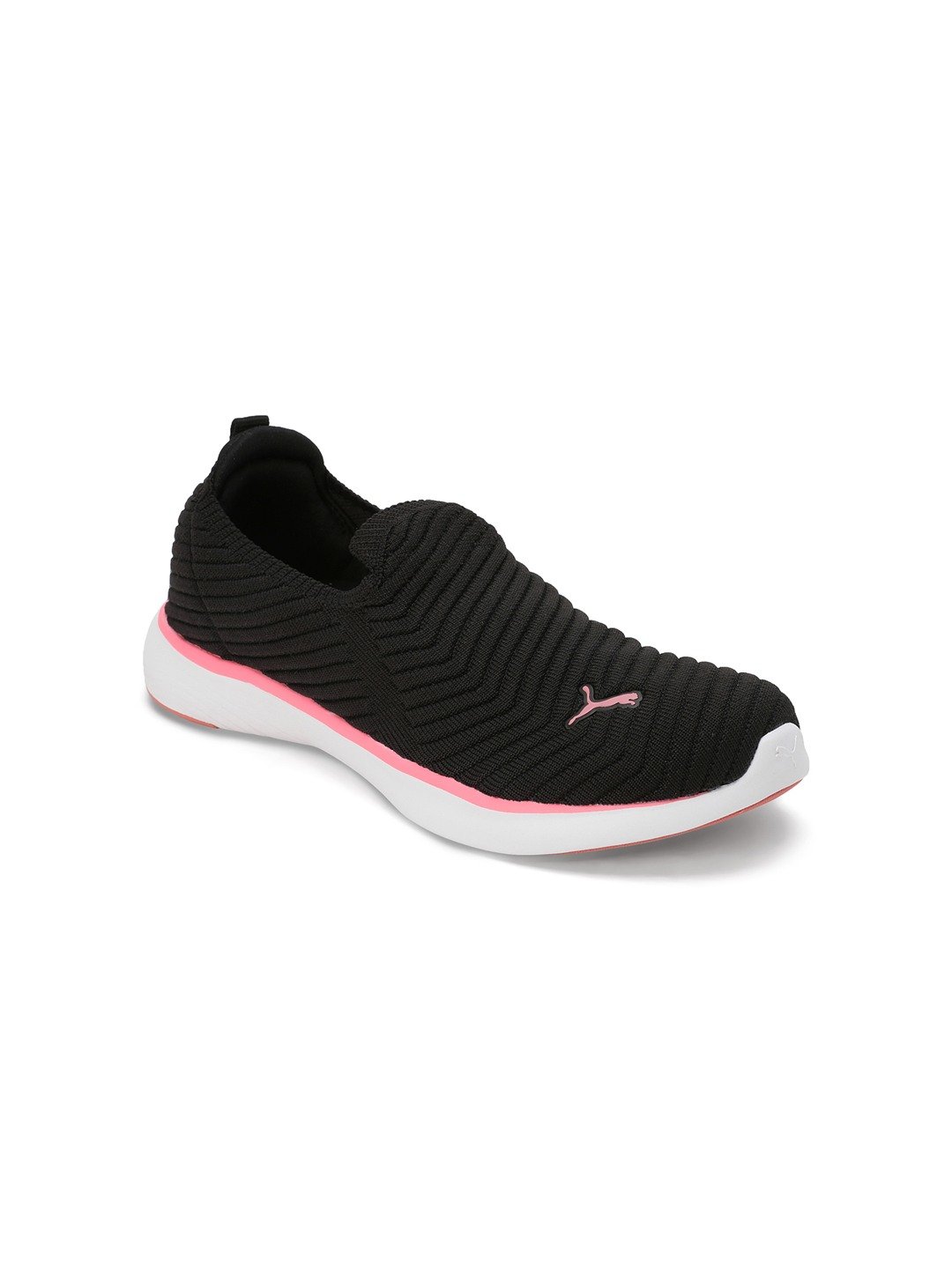 Women Softride Pegasi Knit Black Walking Shoes