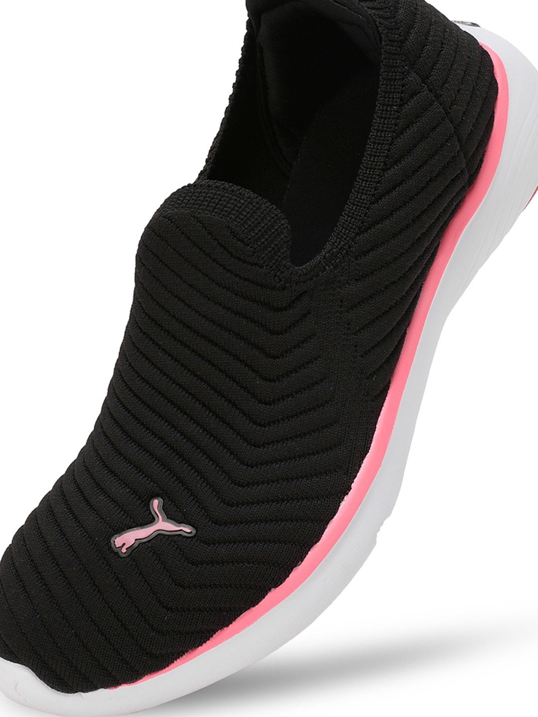 Women Softride Pegasi Knit Black Walking Shoes