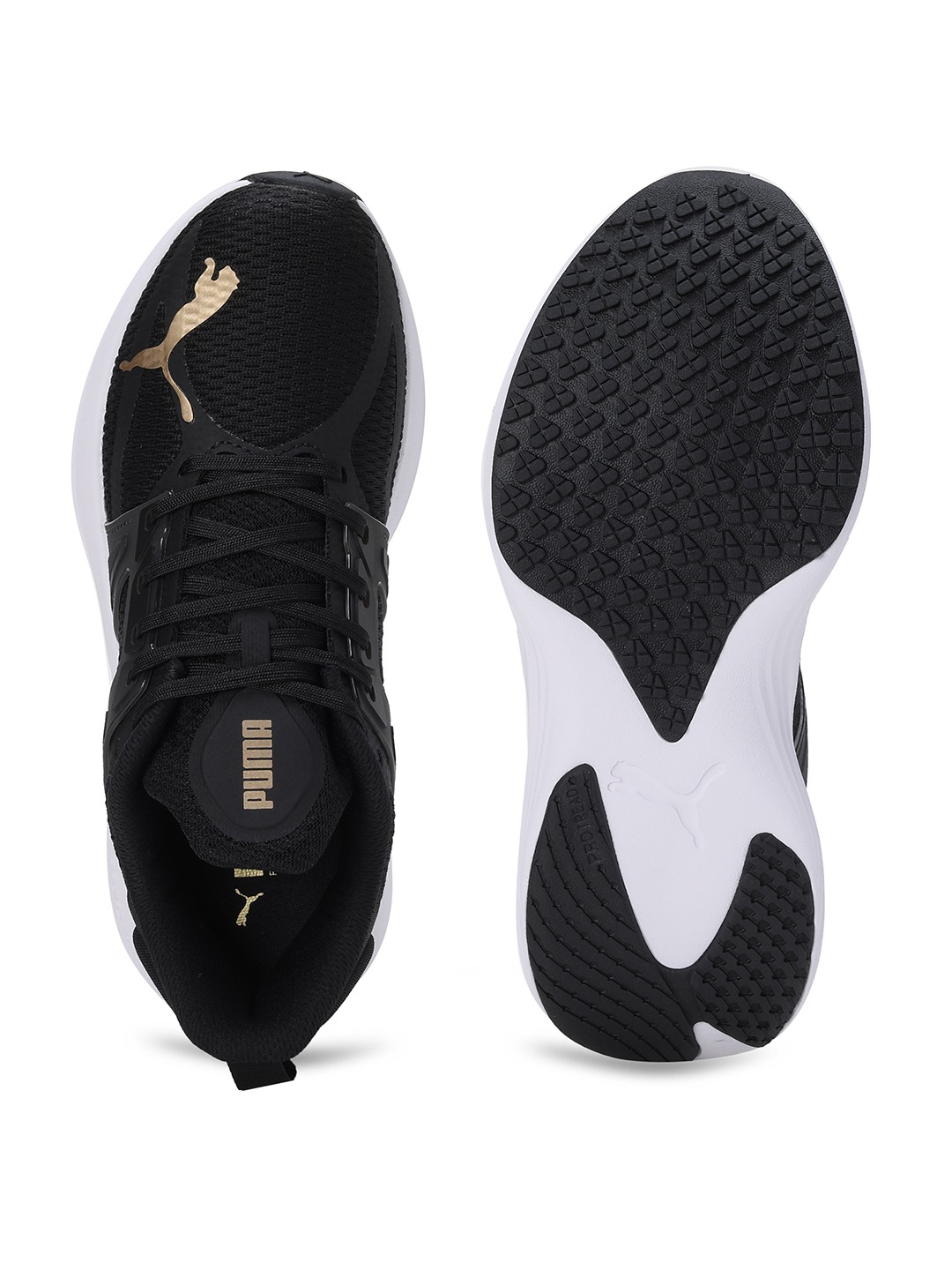 Women Scend Progressive Black-Gold Running Shoes