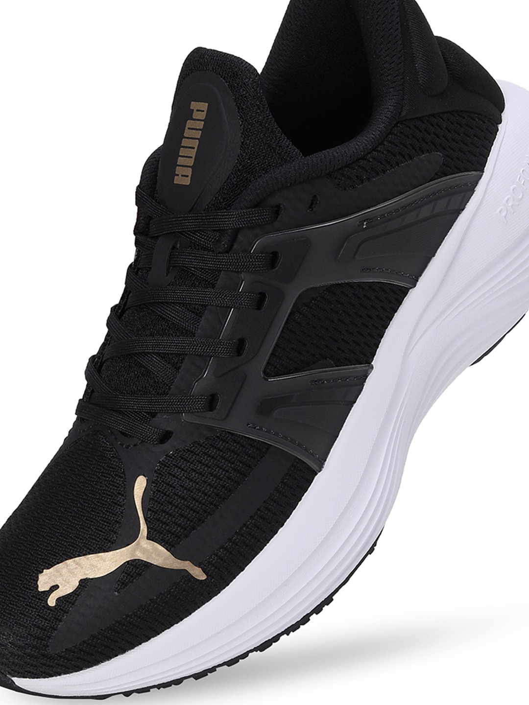 Women Scend Progressive Black-Gold Running Shoes