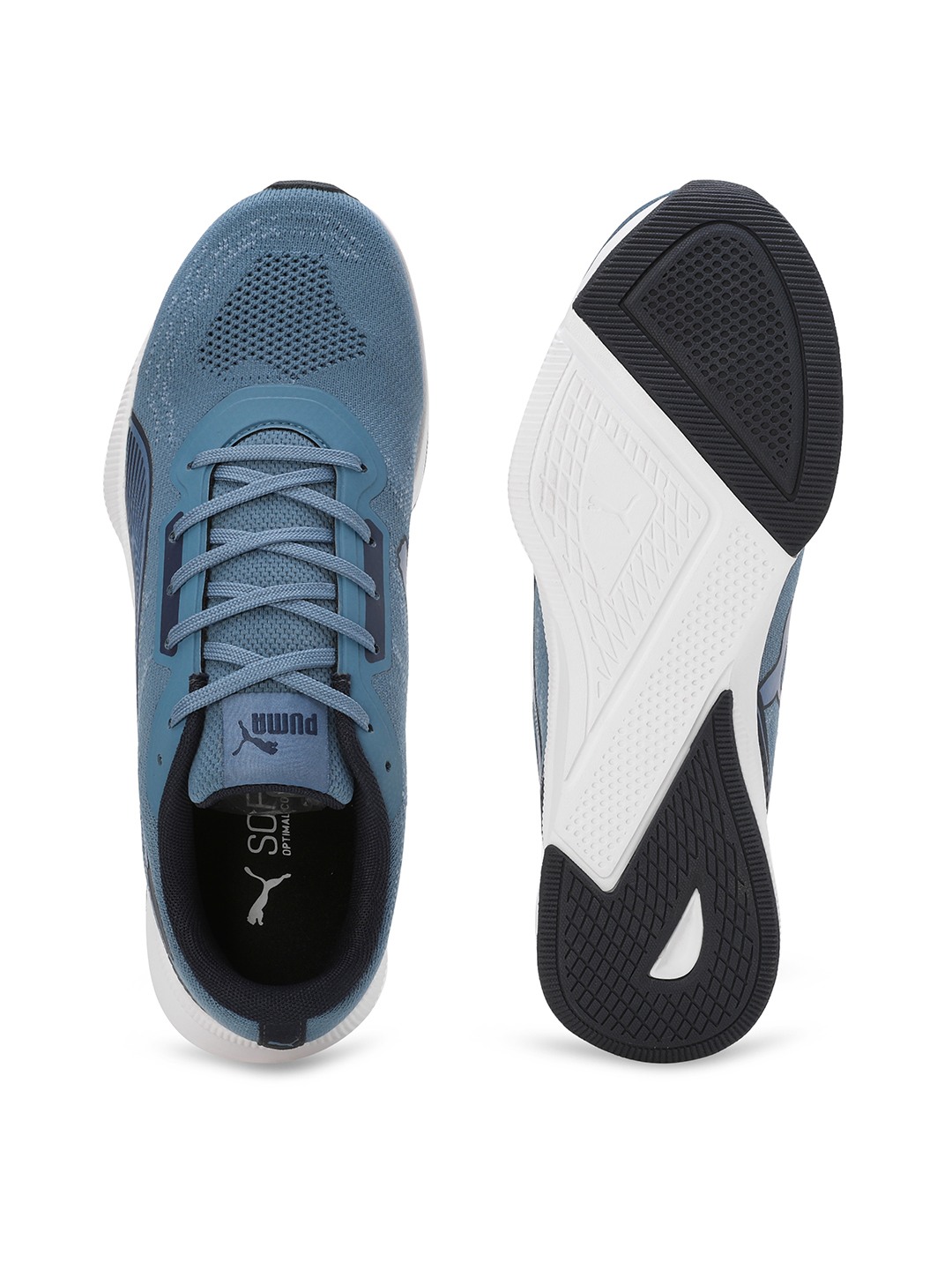 Men Voltstride Blue-White-Navy Running Shoes
