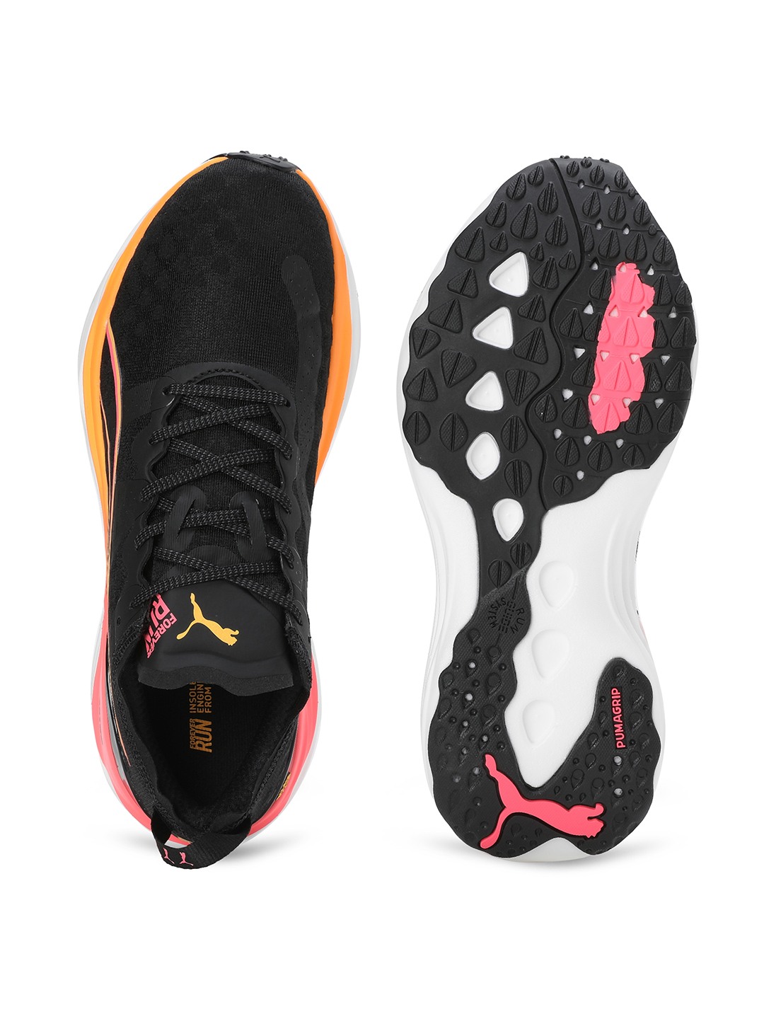 Men Foreverrun Nitro Black-Yellow Running Shoes
