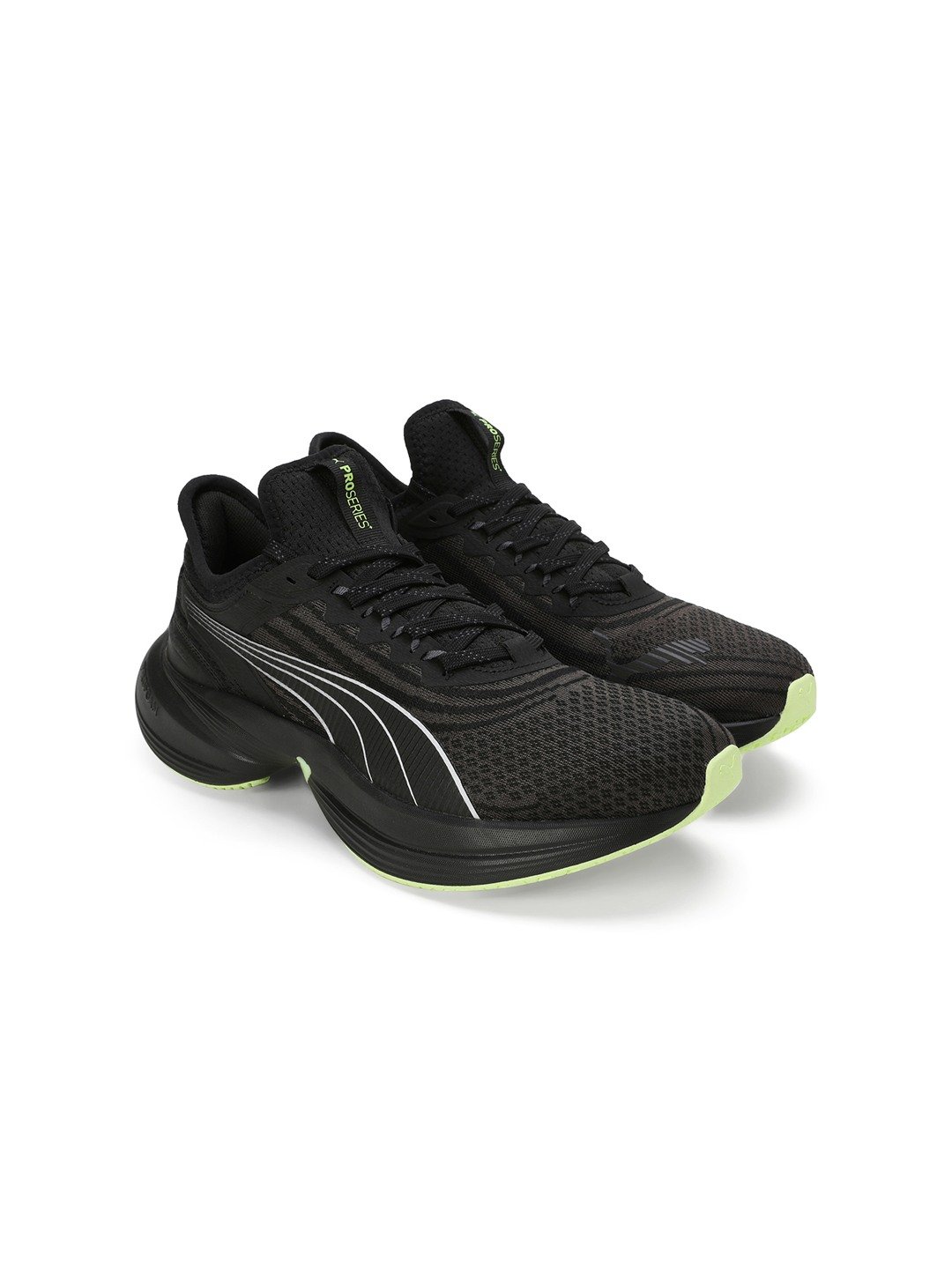 Men Conduct Pro Black-Green Running Shoes Puma