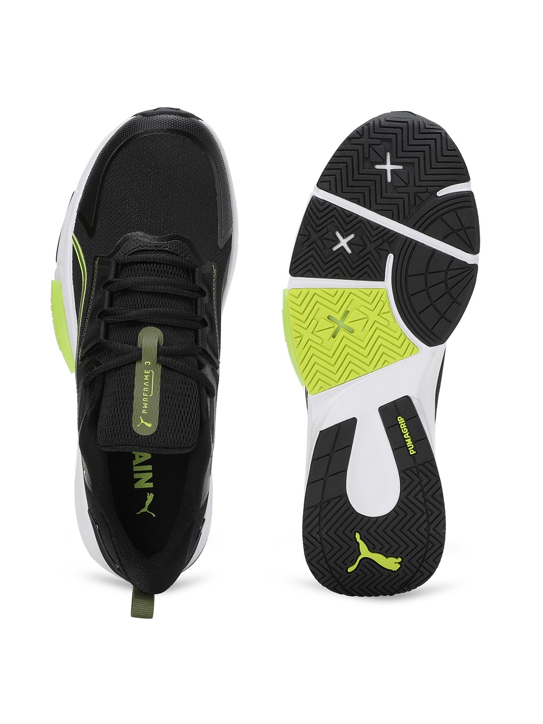 Men Pwrframe Tr 3 Black-Green Trainers