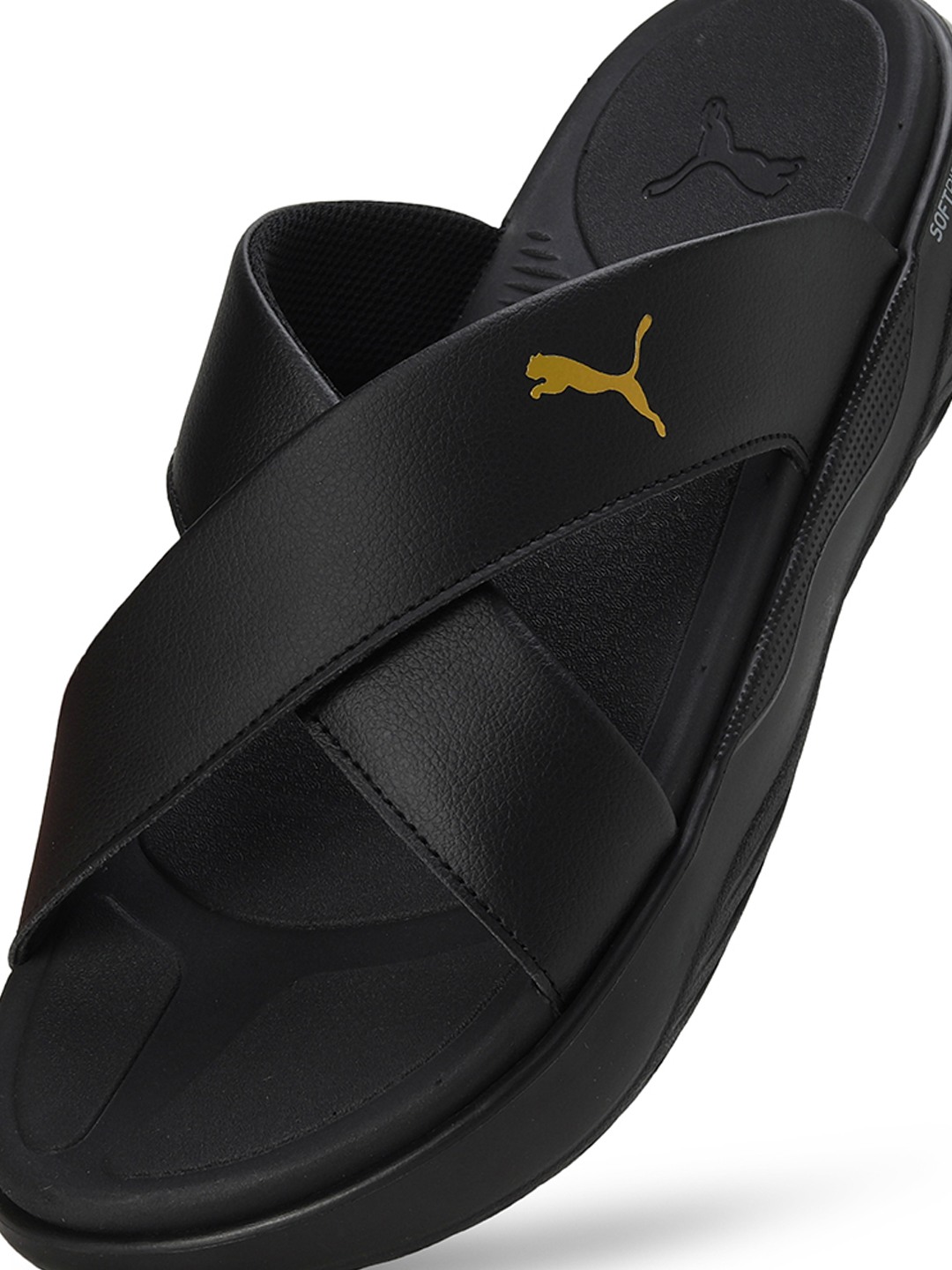 Men Softride Seave Slip Black-Gold Slidders