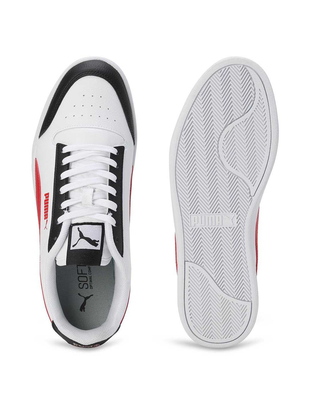 Men Momento White-Red Sports Shoes