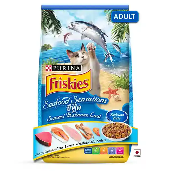 Purina Friskies Seafood Sensations Tuna Salmon Whitefish Cran & Shrimp  Adult Dry Cat Food