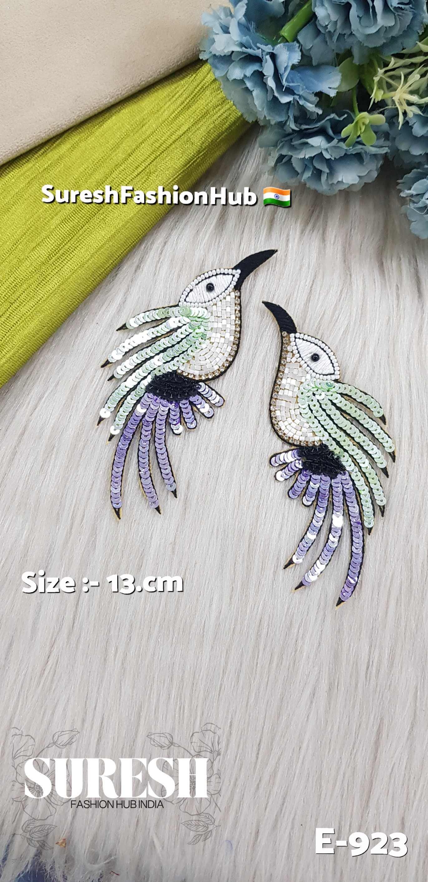 E-923 Cool Green Left Side Humming Bird Patch