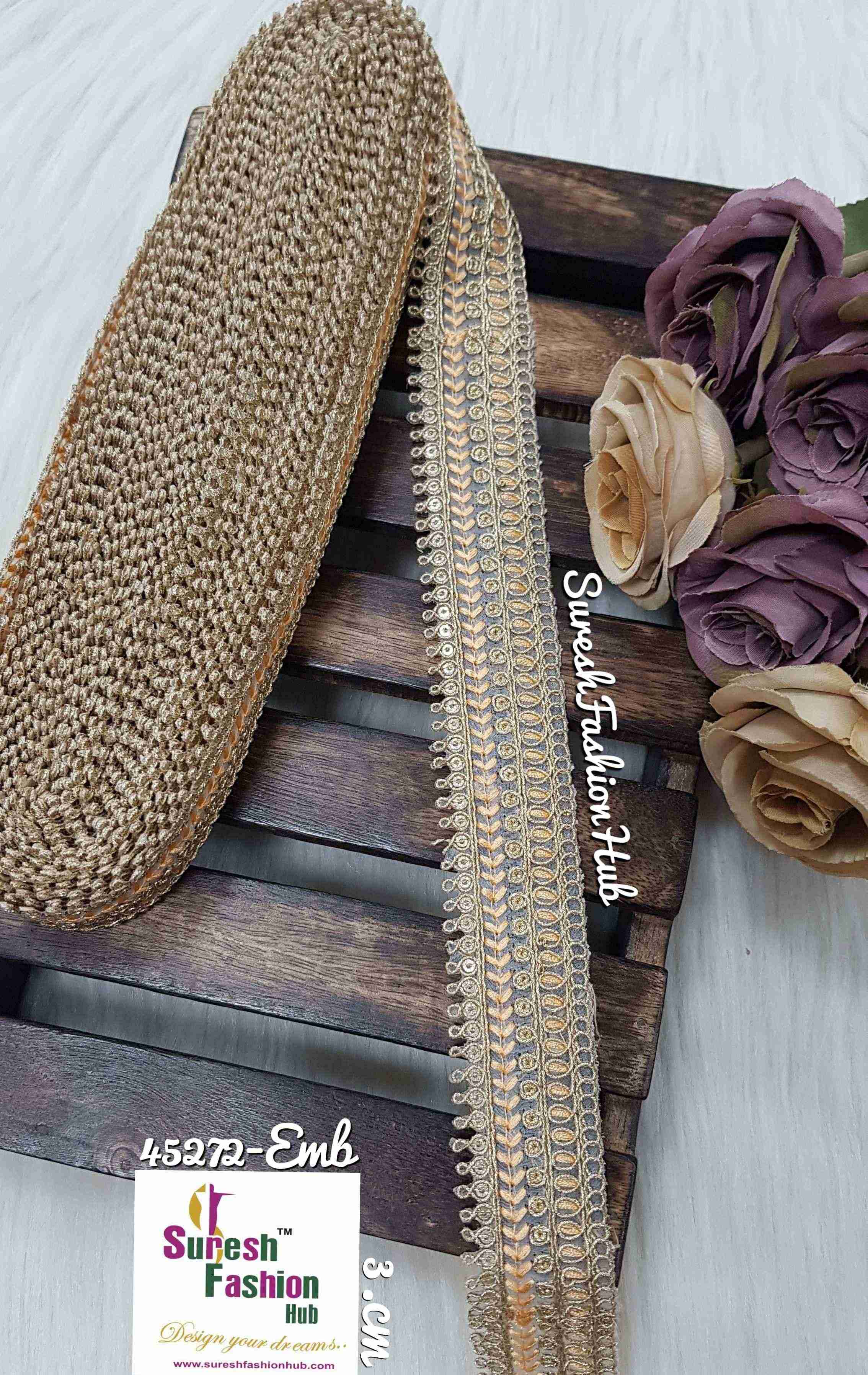Orange Gilded Grace Zari Ribbon