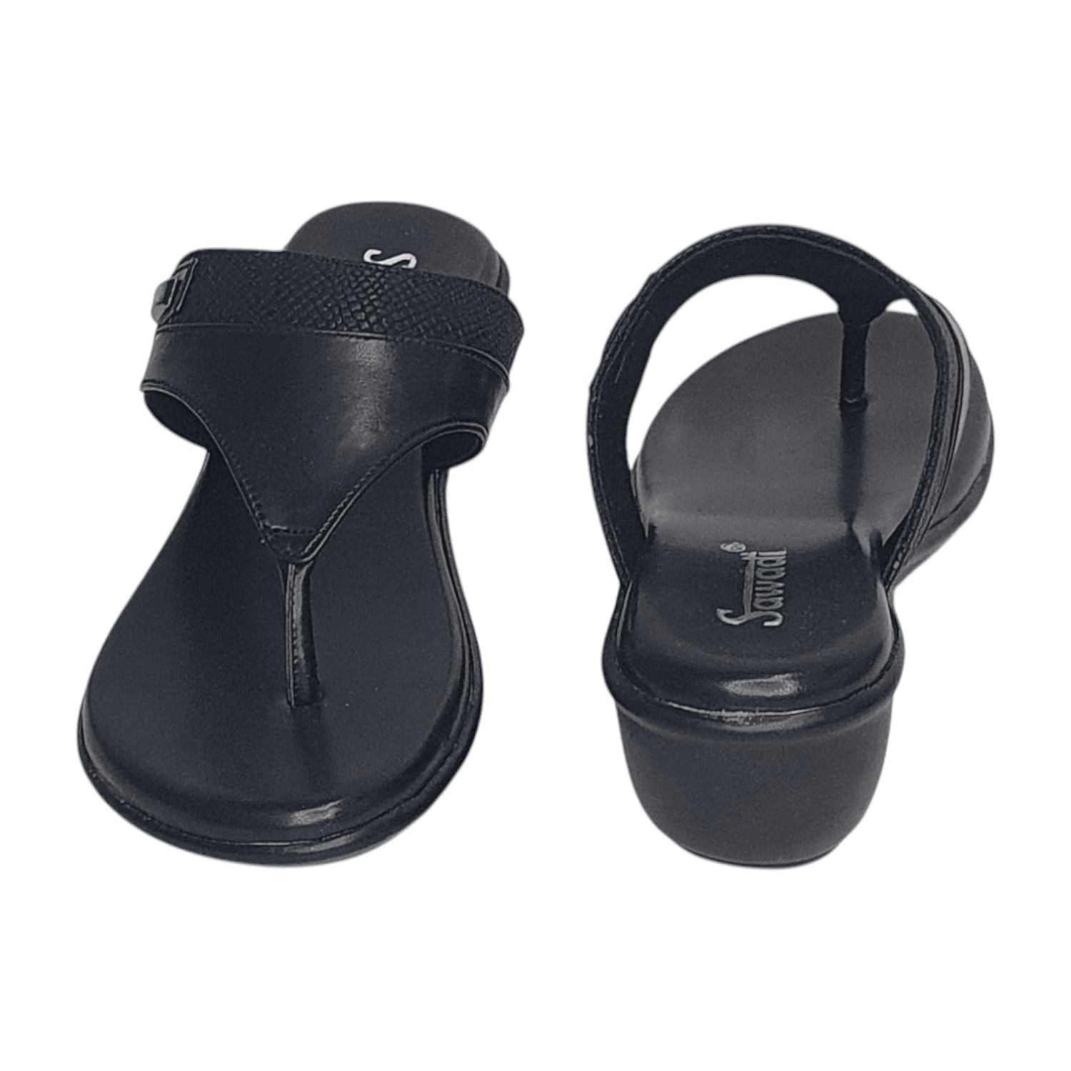 Sawadi Women’s Ethnic Wedge Heel Toe-Ring Sandals with Textured Strap