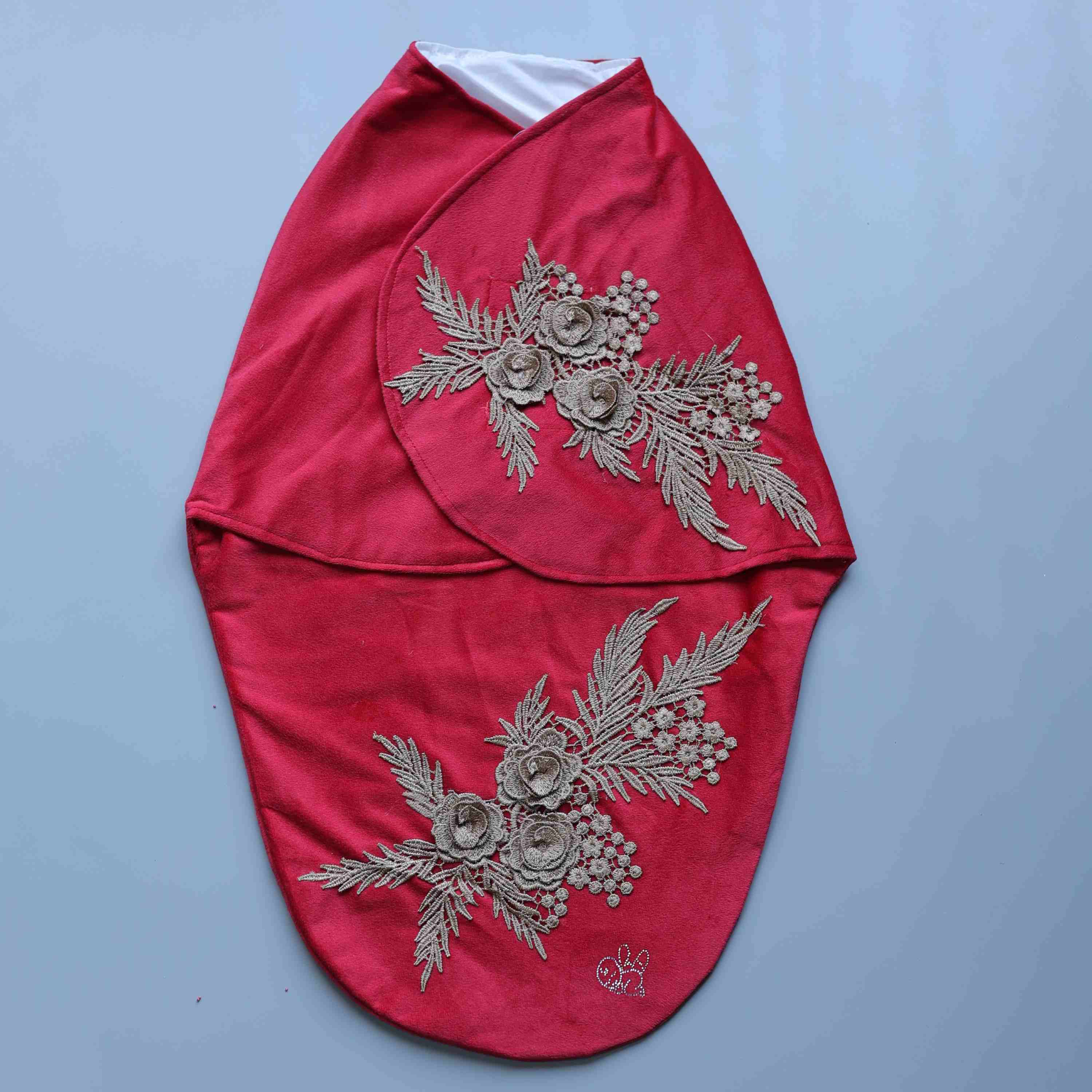 Scarlet Blossom Velour Swaddle Set