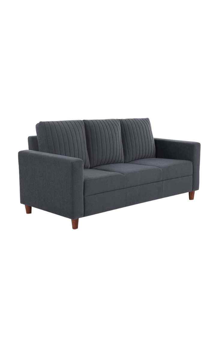 neudot Roman Sofa for Living Room |3 Persons Sofa|Premium Fabric with Cushioned Armrest | Solid Wood Frame|3 Seater in Graphite Grey Color