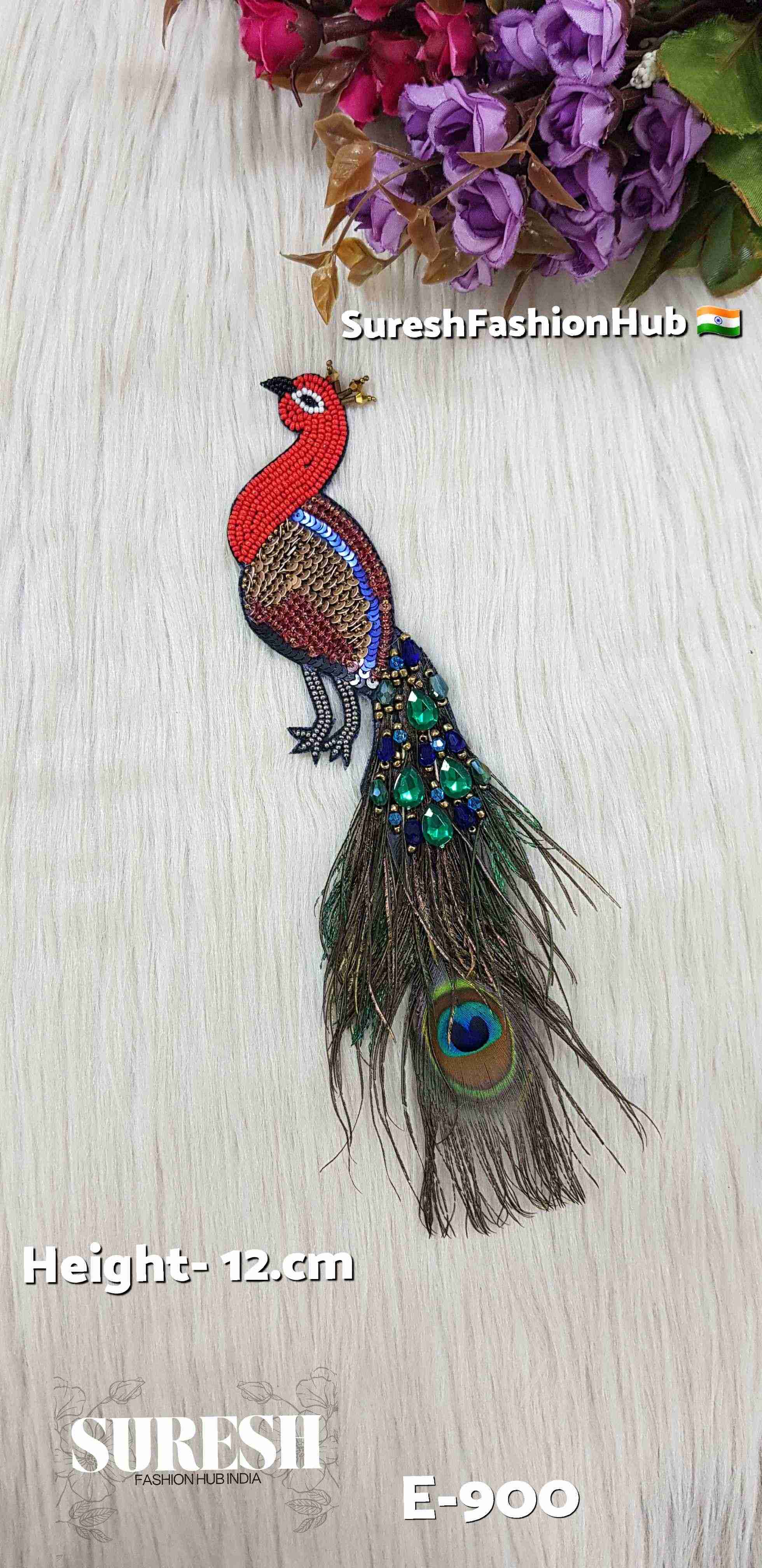 Red Peacock Patch – Left Facing | E-900