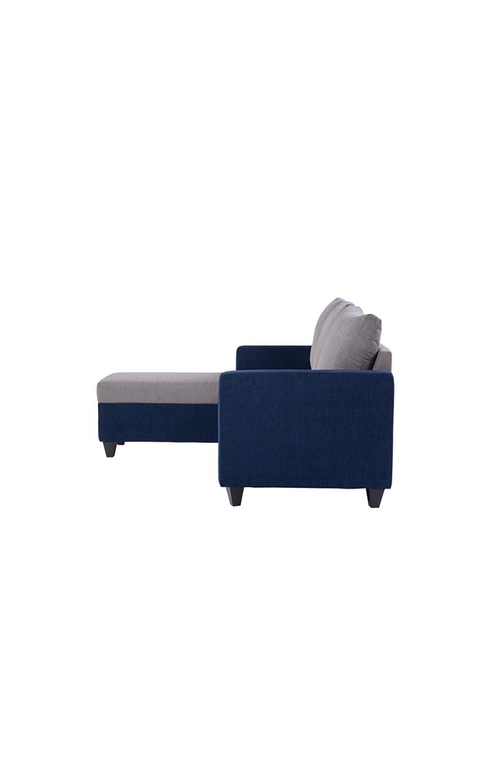 neudot Saya RHS Sectional Sofa for Living Room |4 Person Sofa| Premium Fabric with Cushioned Armrest | 12 Months Warranty| Solid Wood Frame| 4 Seater in Saya Duo Blue Color DIY(Do-It-Yourself)