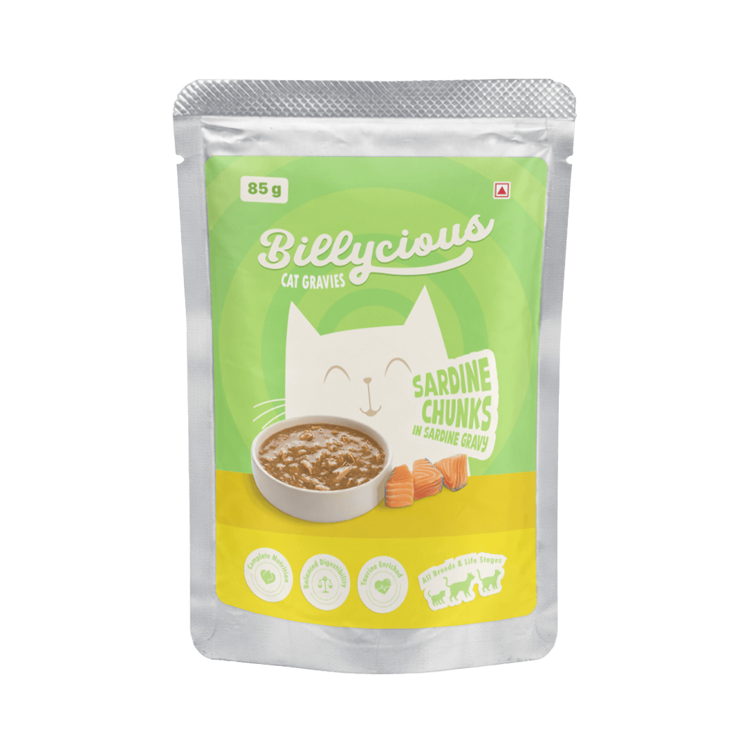 Billycious Sardine Chunks in Sardine Gravy Wet Cat Food, 85g