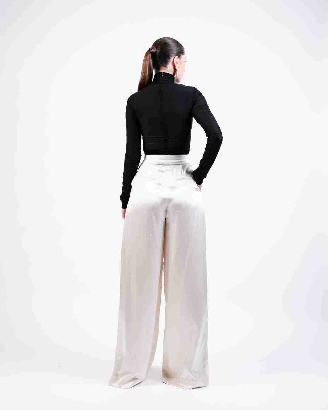 AKOK Multicolor Others Mesh Top with String Necklace Trouser Co-ords
