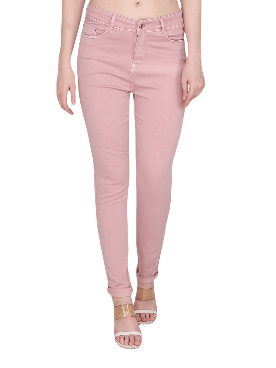 Albion By CnM Women Pink Denim Stretchable Jeans