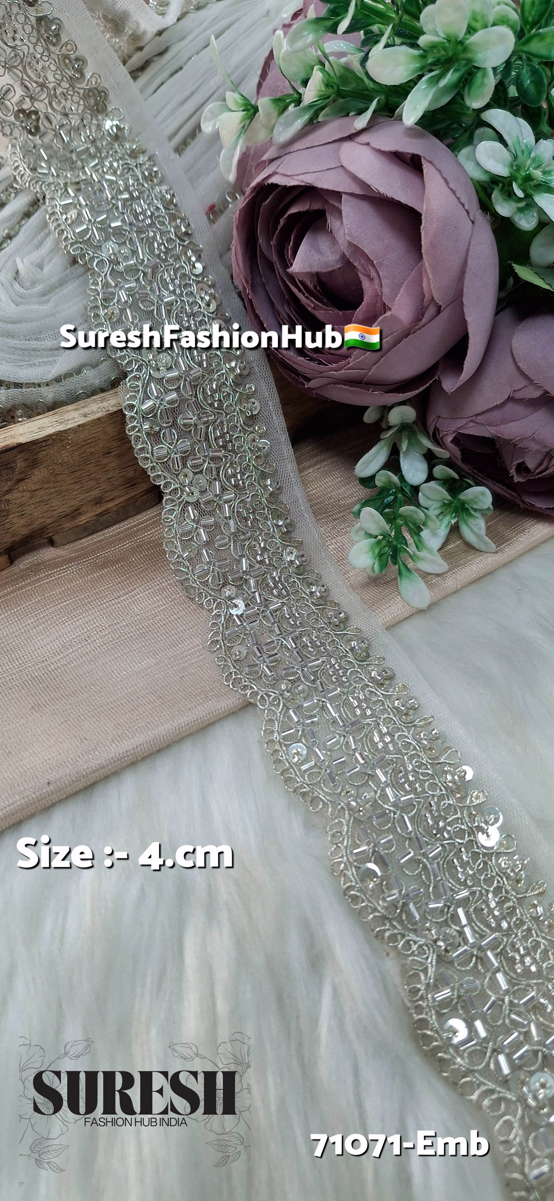 Water Silver Regal Scalloped Lace