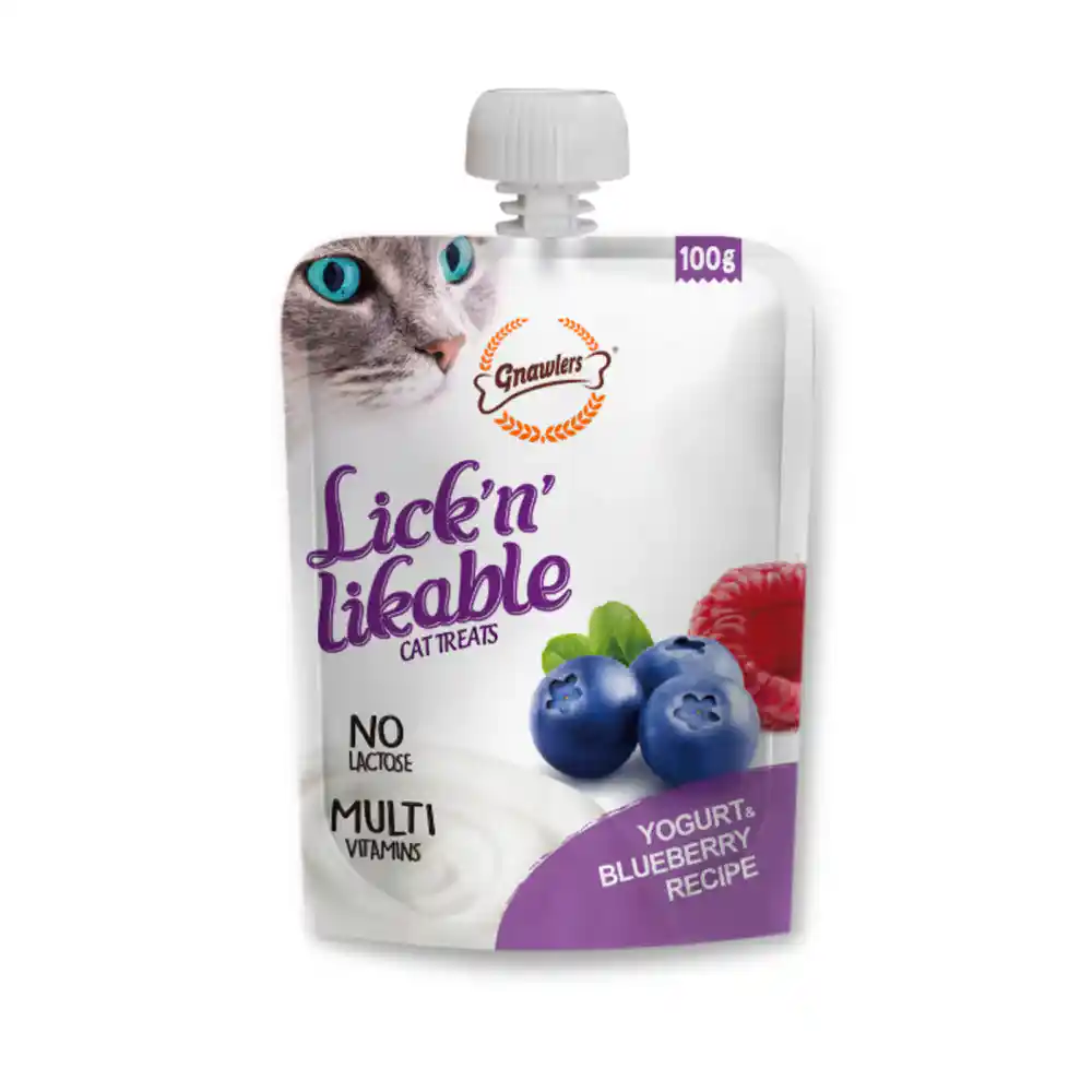 Gnawlers Lick N Likable Yogurt and Blueberry Recipe for Cats