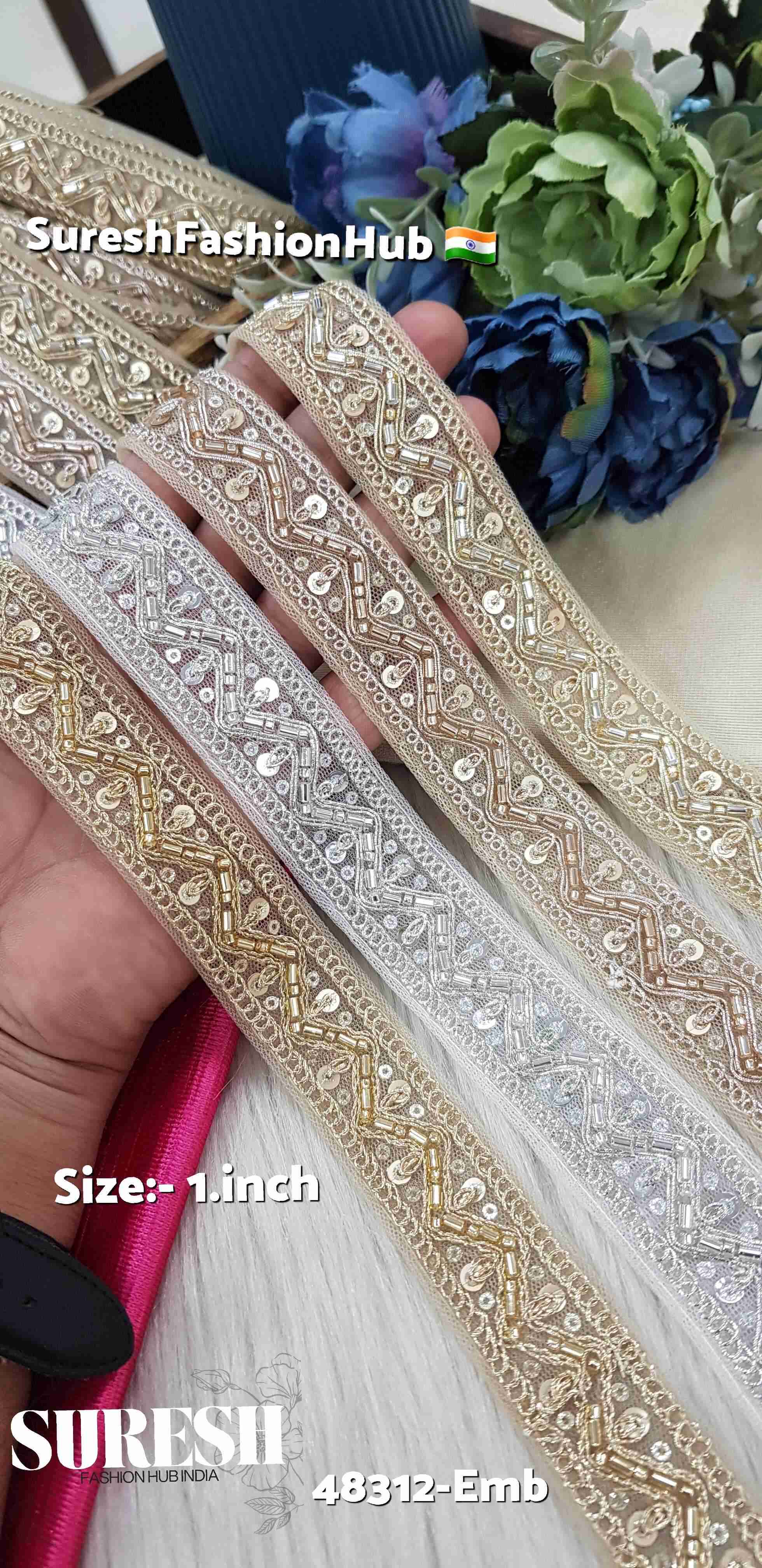 Water Silver Luxe Embroidery Lace