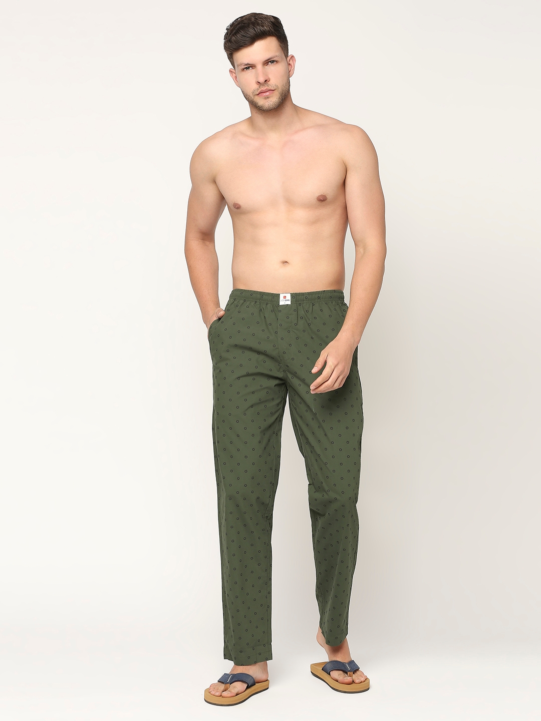 spykar | Underjeans by Spykar Premium Cotton Printed Men Bottle Green Pyjama 5