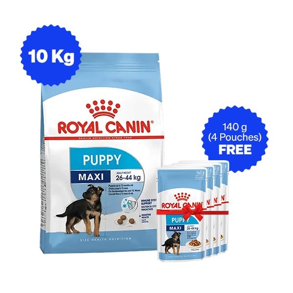 Royal Canin Maxi Puppy Dry Dog Food with Free Gravy Pack