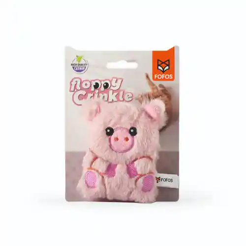 Barkbutler Fofos Floppy Crinkle Pig Catnip Toy for Cats