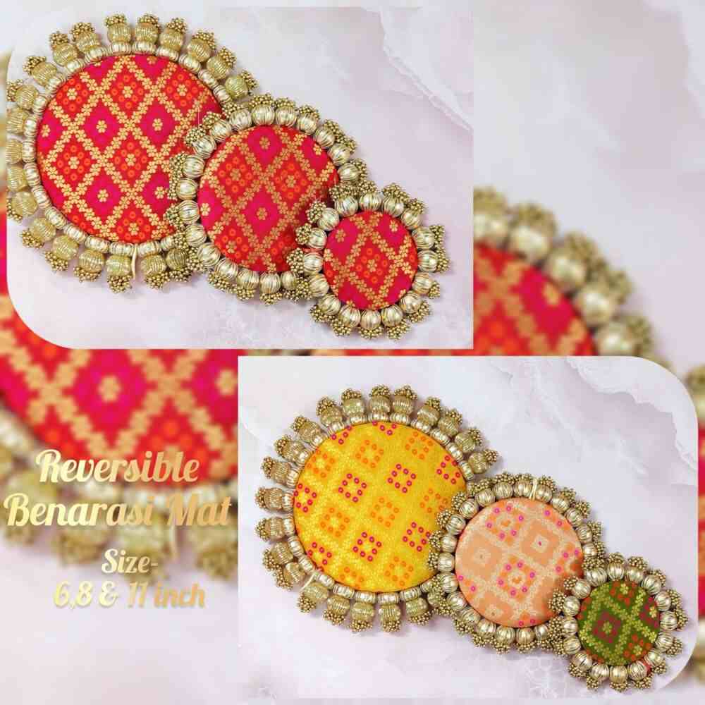 Reversible Banarasi Rangoli Mat set