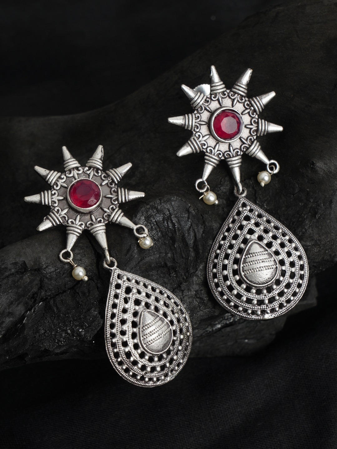 made to order: Oxidized silver earrings, Art Deco earrings, steampunk  earrings, Goth earrings | KAZNESQ Handmade Jewelry Artist