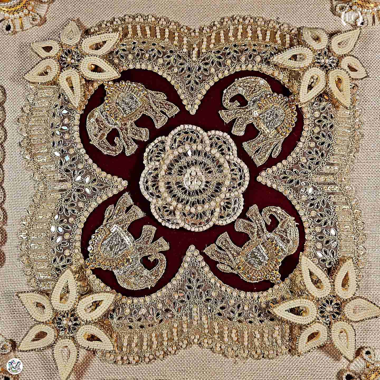 Beautiful Elephant And T-Light Rangoli Set