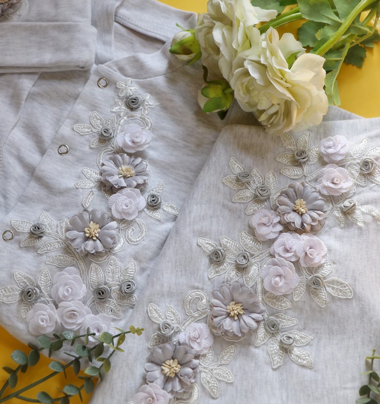 Pearly Bloom Romper Set