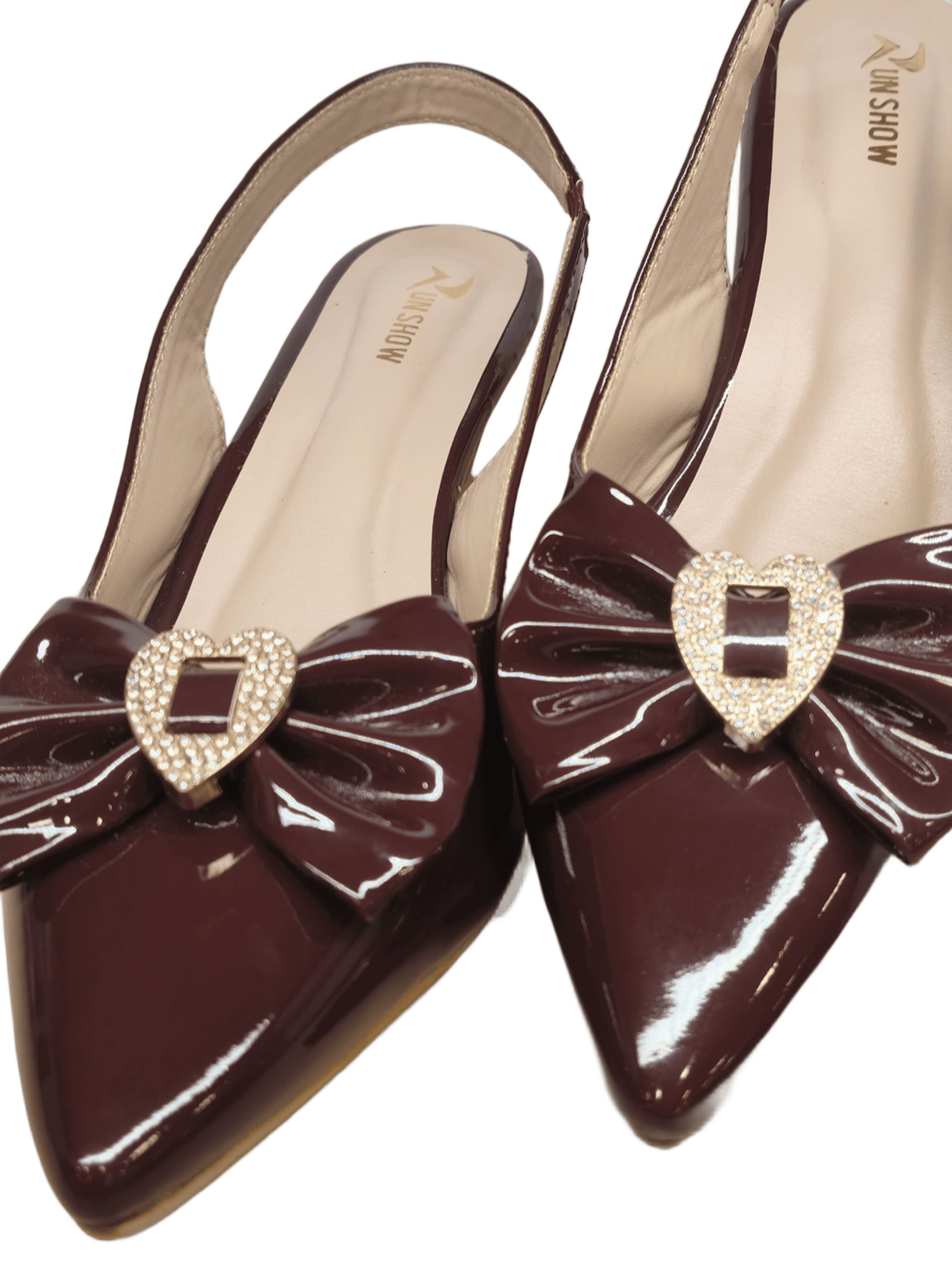 Hello Shoes Women's Cherry Bow Slingback Kitten Heels