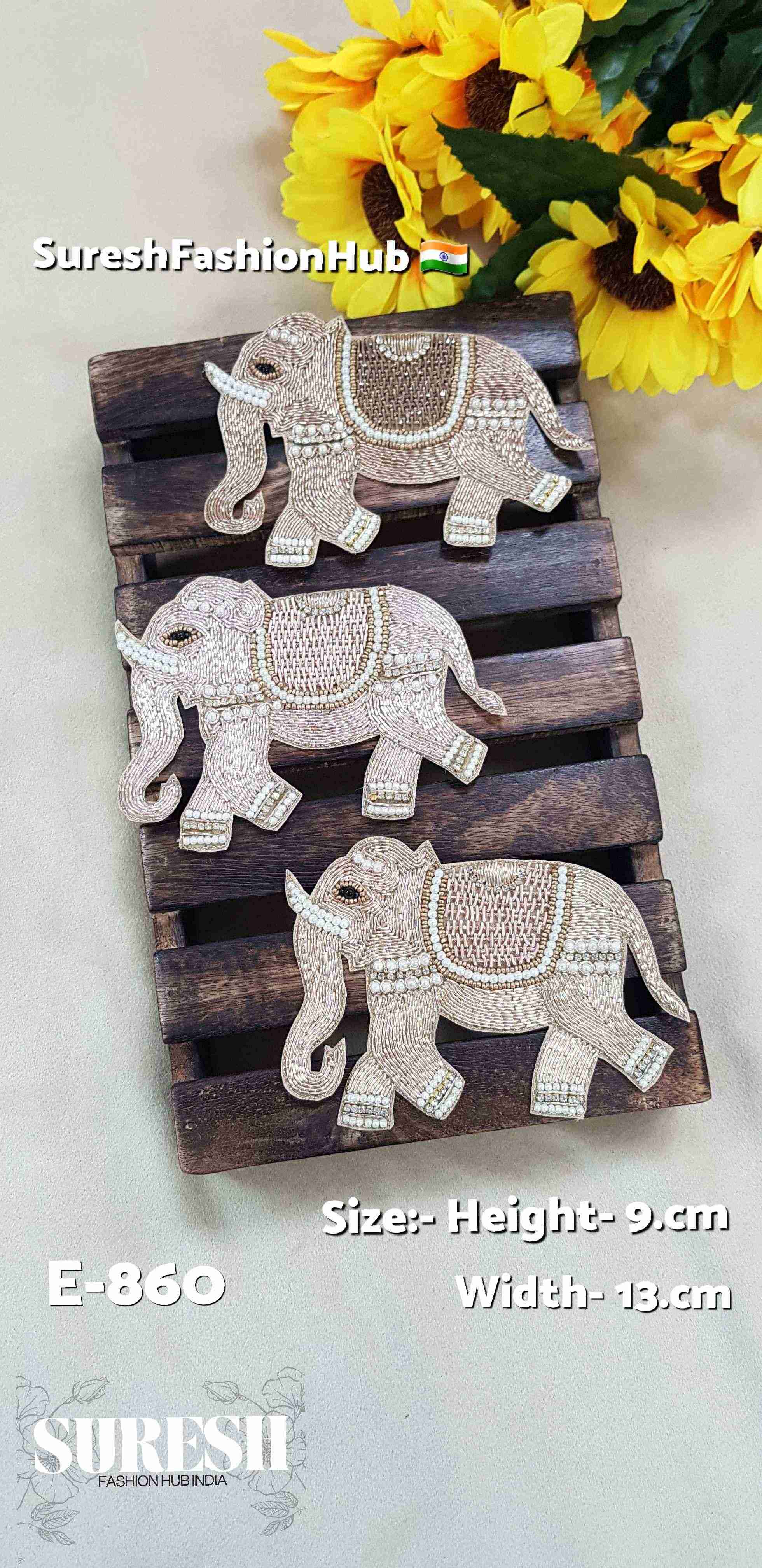 ose Gold Left Facing Elephant Patch