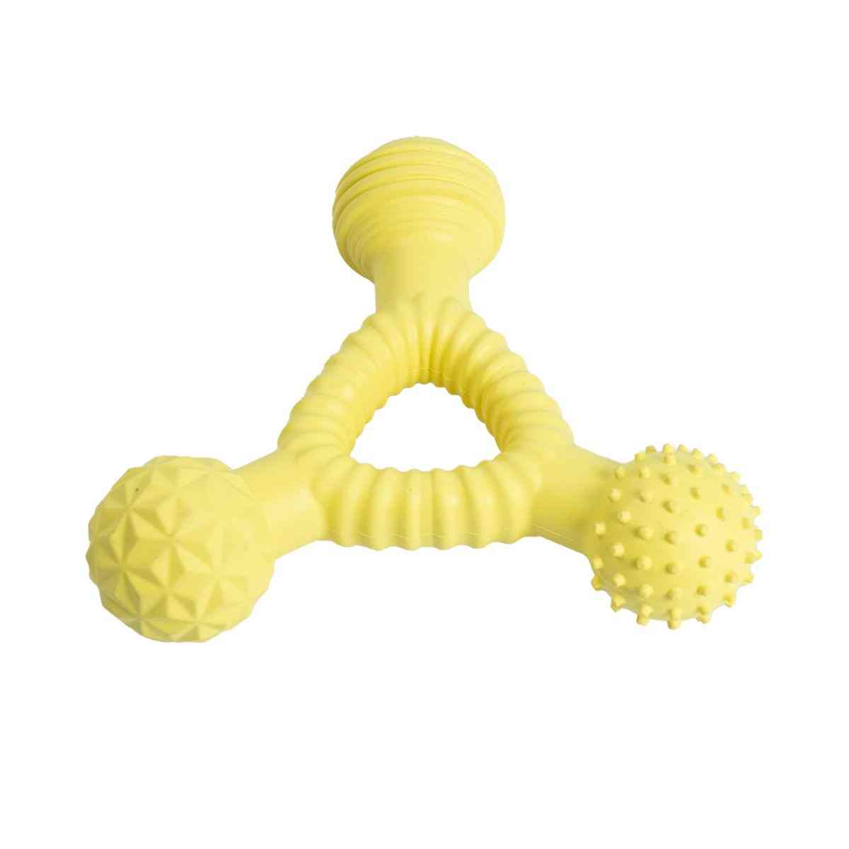 Ezra Play Dumbell- Yellow Rubber Toy
