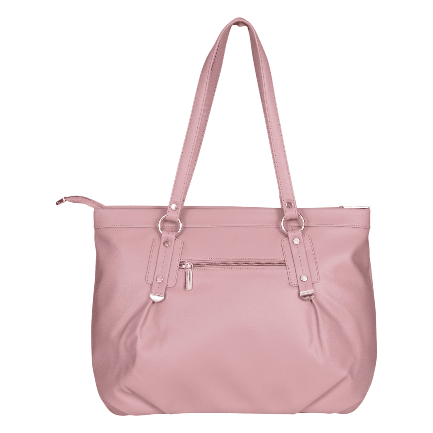 Ninaa Rossie Pink Faux Leather Tote Bag