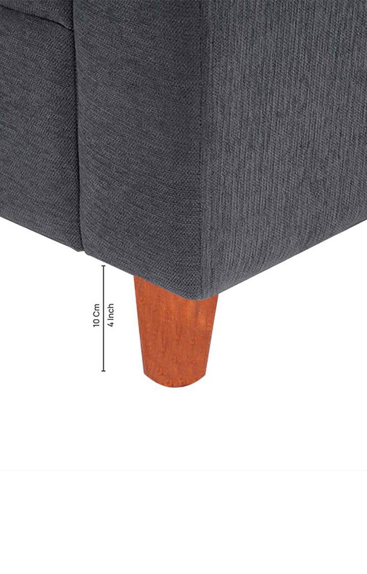 NEUDOT Roman Fabric Sofa for Living Room | 2 Seater Sofa for Drawing Room & Bedroom, Sofa for Office & Lounge - Graphite Grey