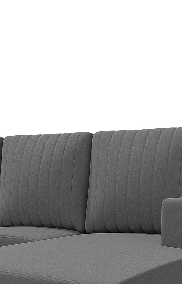 neudot Roman LHS Sectional Sofa for Living Room |6 Person Sofa|Premium Fabric with Cushioned Armrest | Solid Wood Frame|6 Seater in Graphite Grey Color
